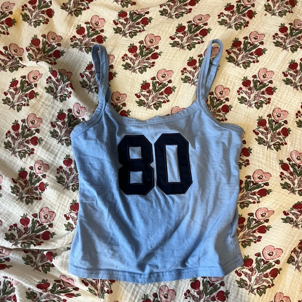 Blue Tank Top with 80 Print